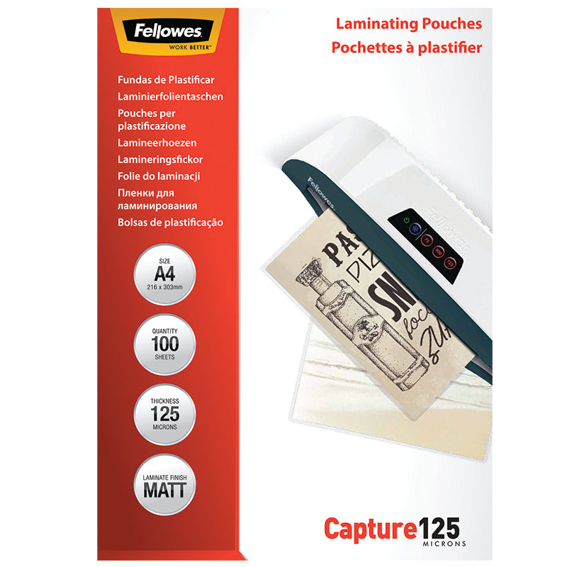 Fellowes Lamineringsfickor Matt – A4 – 125 mikron