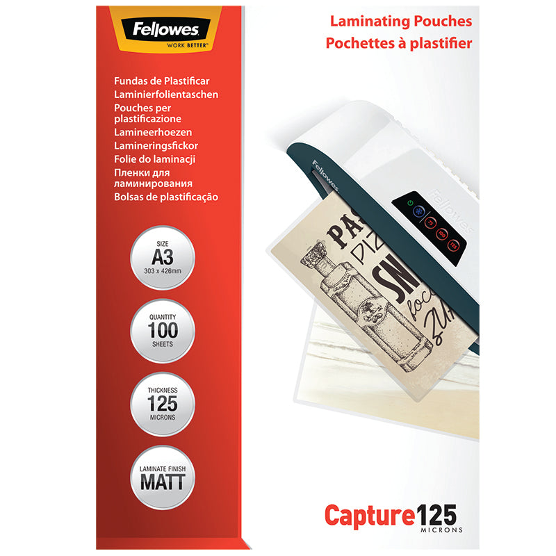 Fellowes Lamineringsfickor Matt – A3 – 125 mikron
