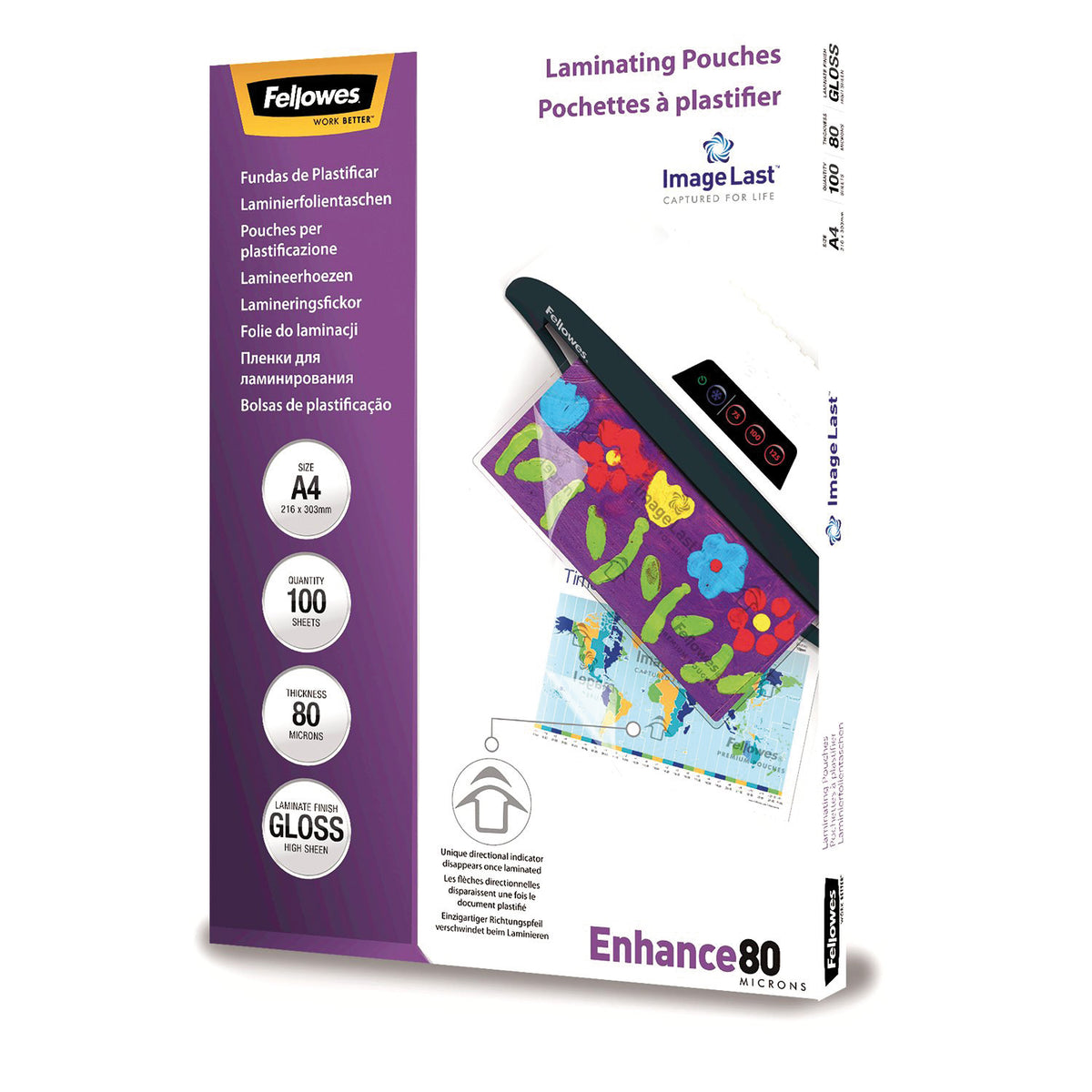 Fellowes Lamineringsfickor Blank – A4 – 100 st – 80 mikron