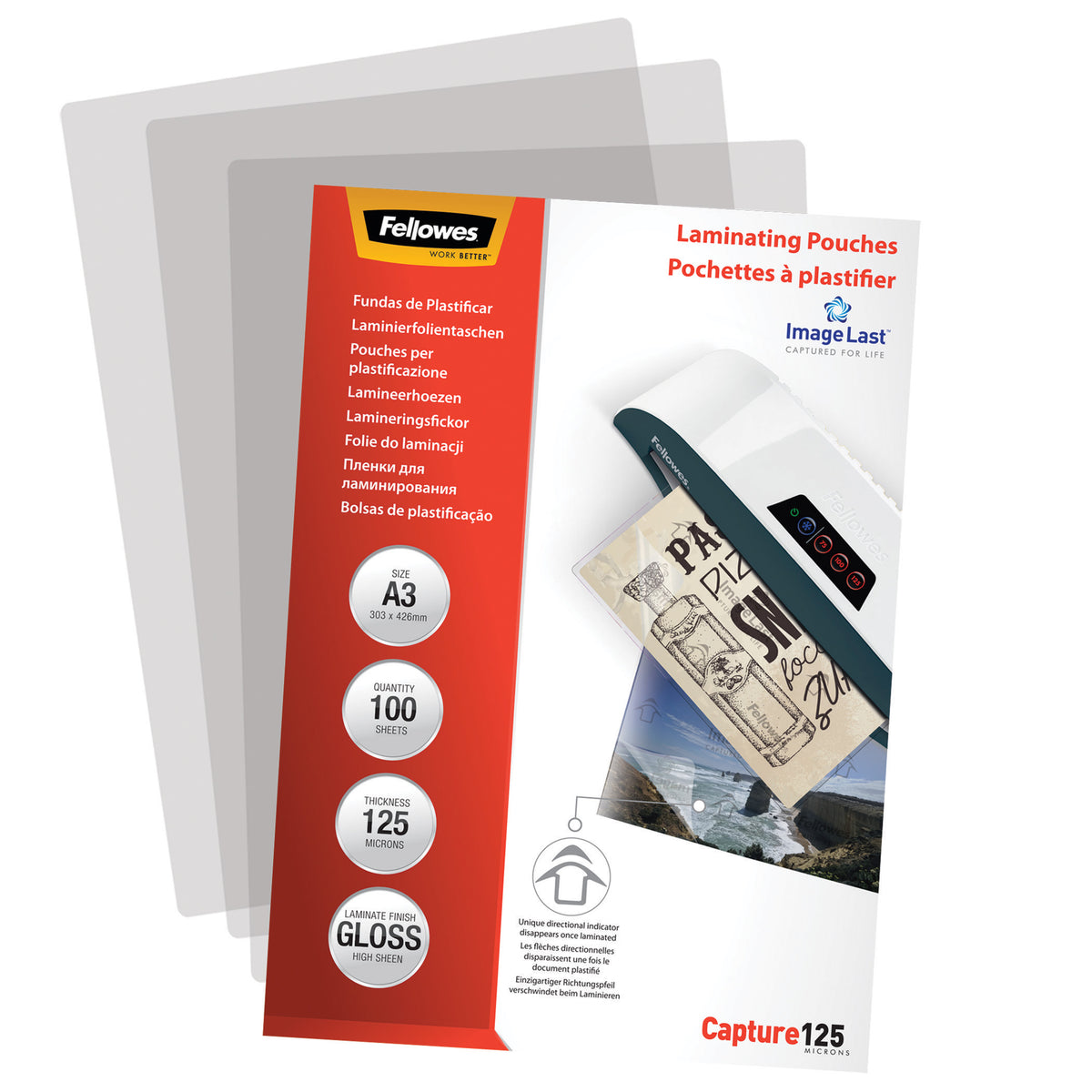 Fellowes Lamineringsfickor Blank – A3 – 100 st – 125 mikron