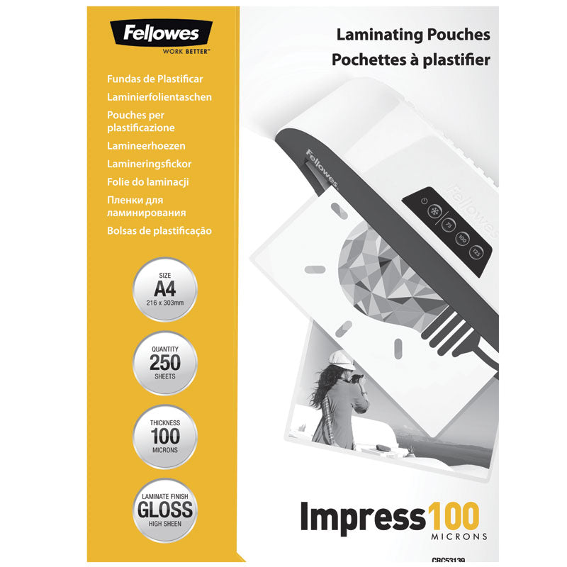 Fellowes Lamineringsfickor Blank – A4 – 250 st – 100 mikron
