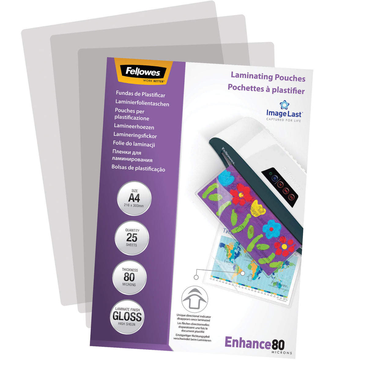 Fellowes Lamineringsfickor Blank – A4 – 25 st – 80 mikron
