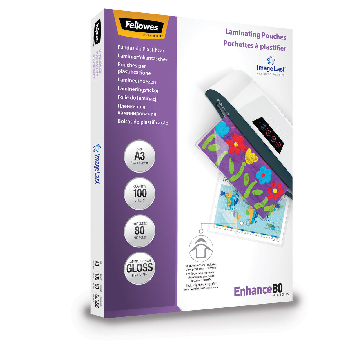 Fellowes Lamineringsfickor Blank – A3 – 100 st – 80 mikron