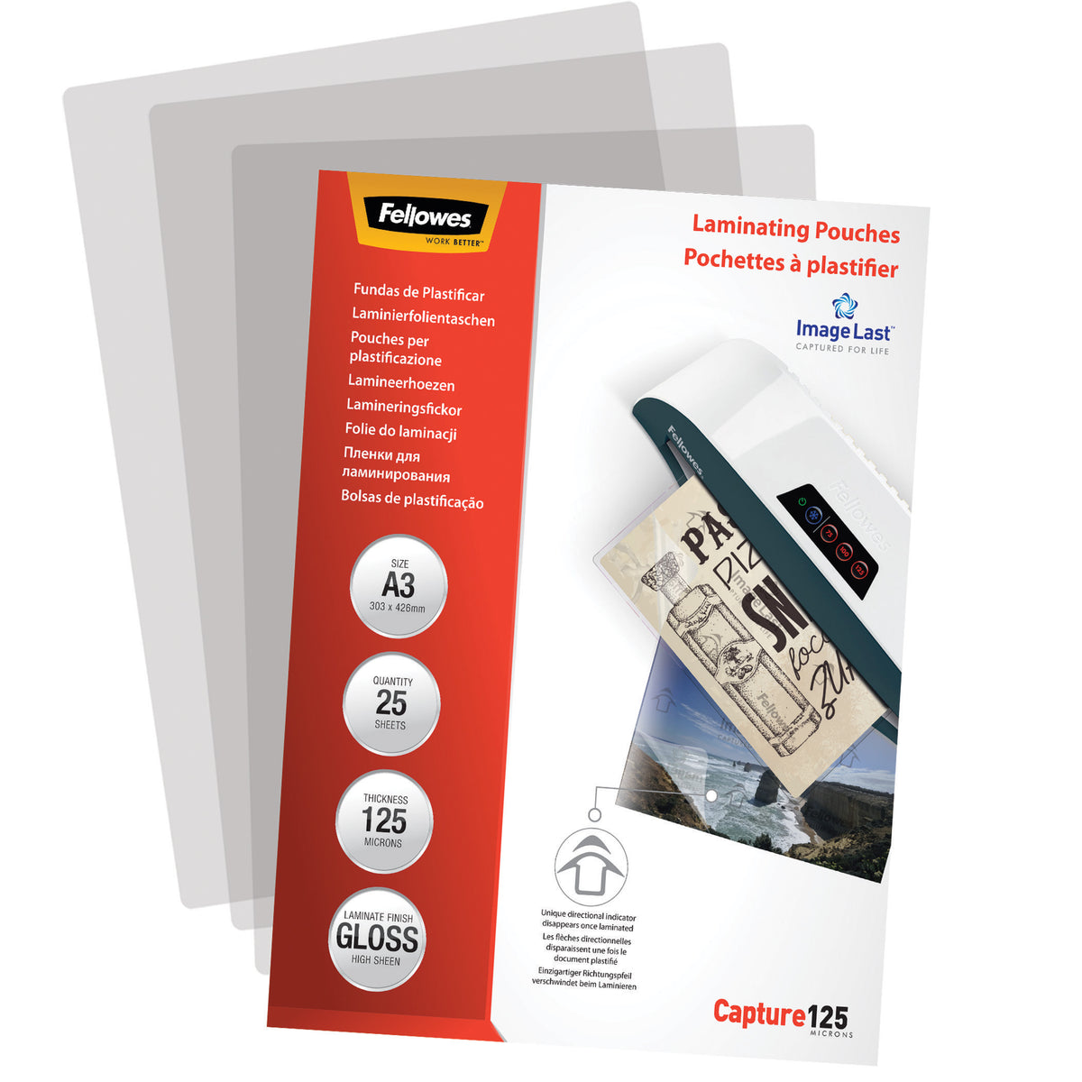 Fellowes Lamineringsfickor Blank – A3 – 25 st – 125 mikron