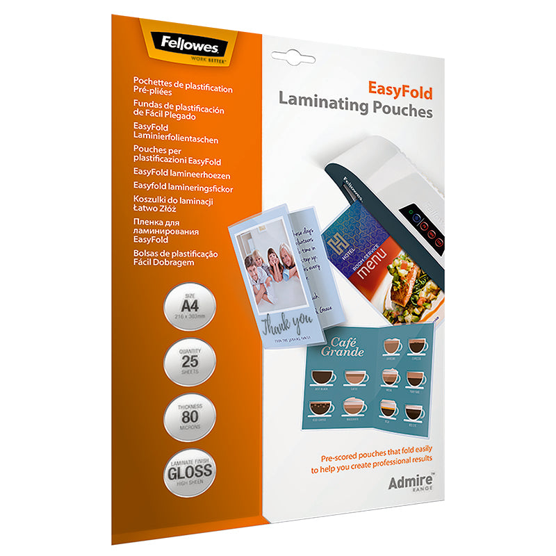 Fellowes Lamineringsfickor Mikron Blank Easyfold – A4