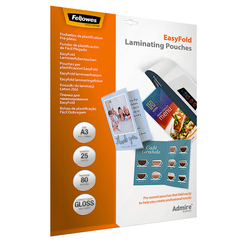 Fellowes Lamineringsfickor Mikron Blank Easyfold – A3