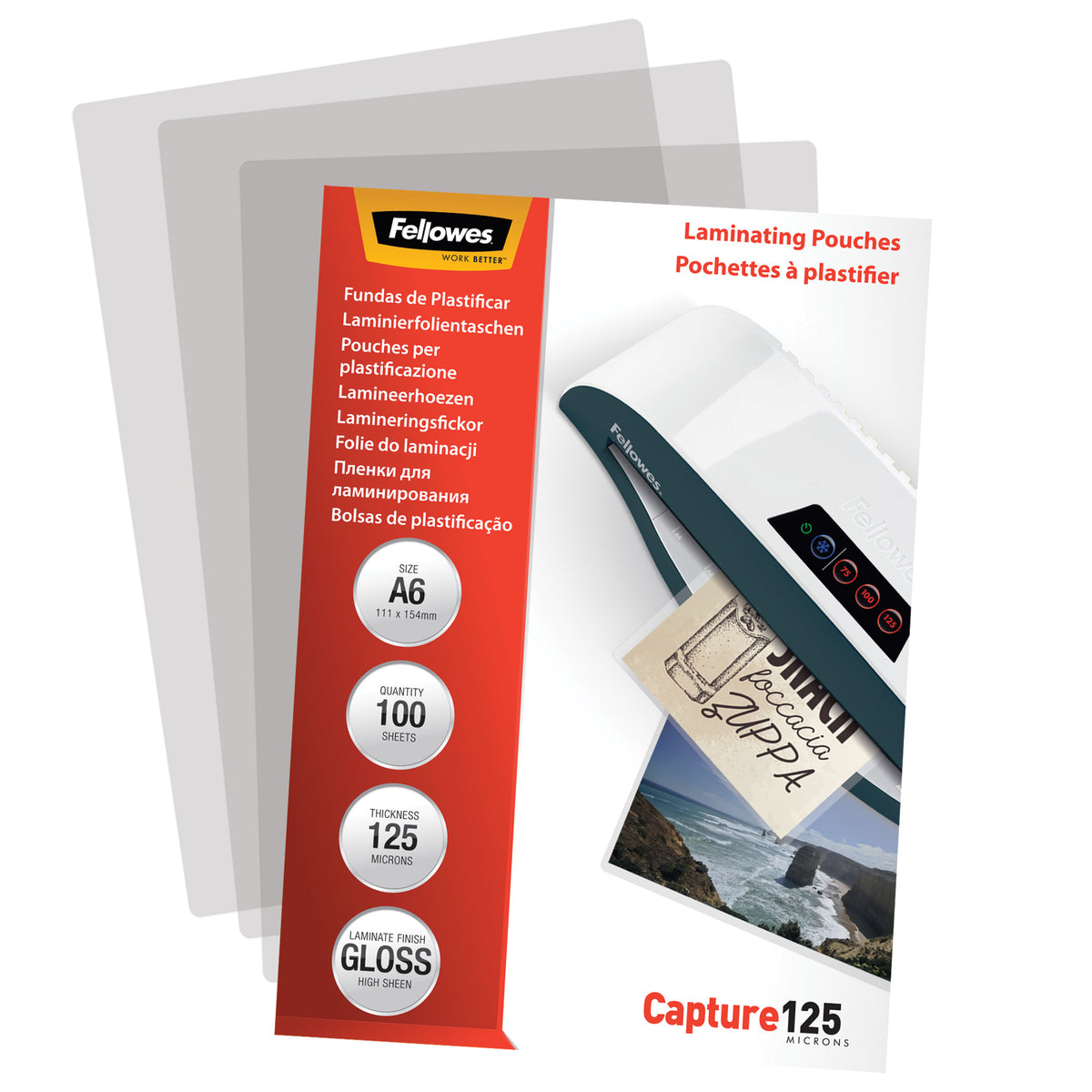 Fellowes Lamineringsfickor Blank – A6 – 100 st – 125 mikron