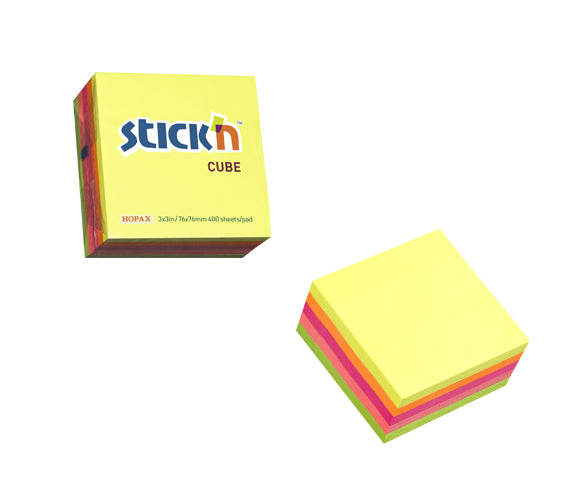 Stick'n Notiskub 76 × 76 320 blad Sorterat Neon