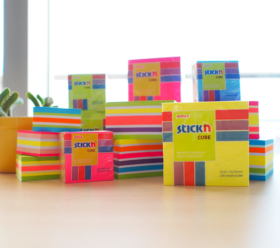 Stick'n Notiskub 76 × 76 320 blad Sorterat Neon