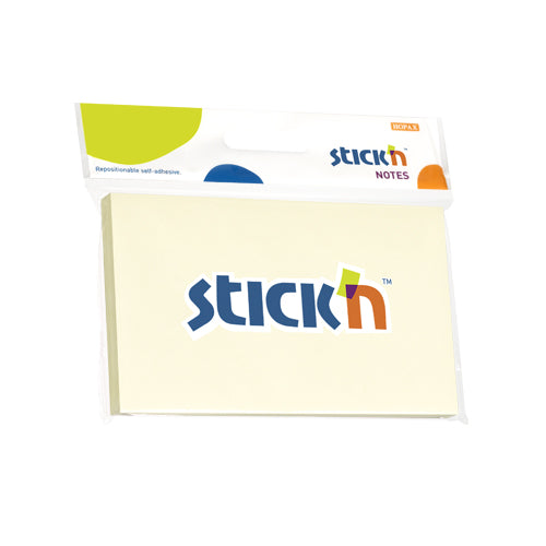 Stick'n Notisblock 100 blad Gul Butiksförpackning – 76 × 127 mm
