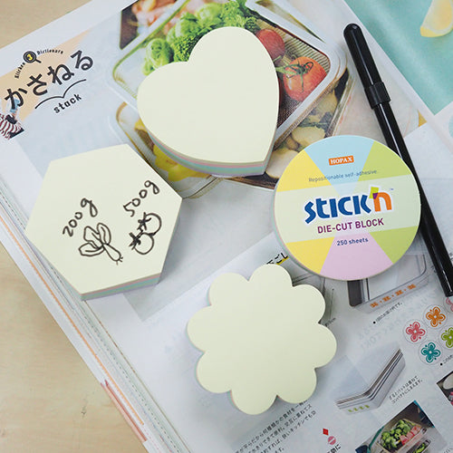 Stick'n Notiskub 64 × 67 250 blad Hjärta Sorterat Pastell