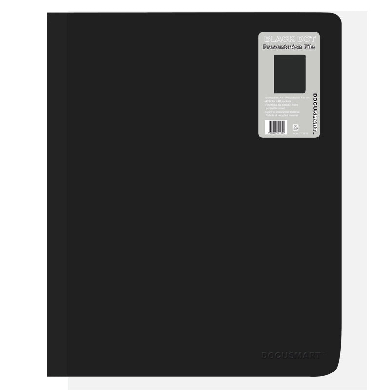Docusmart Demopärm Med Frontficka A4 40 Fickor Svart