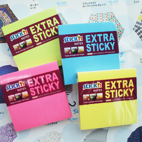 Stick'n Notisar Extra Sticky Neon Assorterad 4 färger