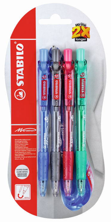 STABILO Marathon Kulspetspenna 4-pack