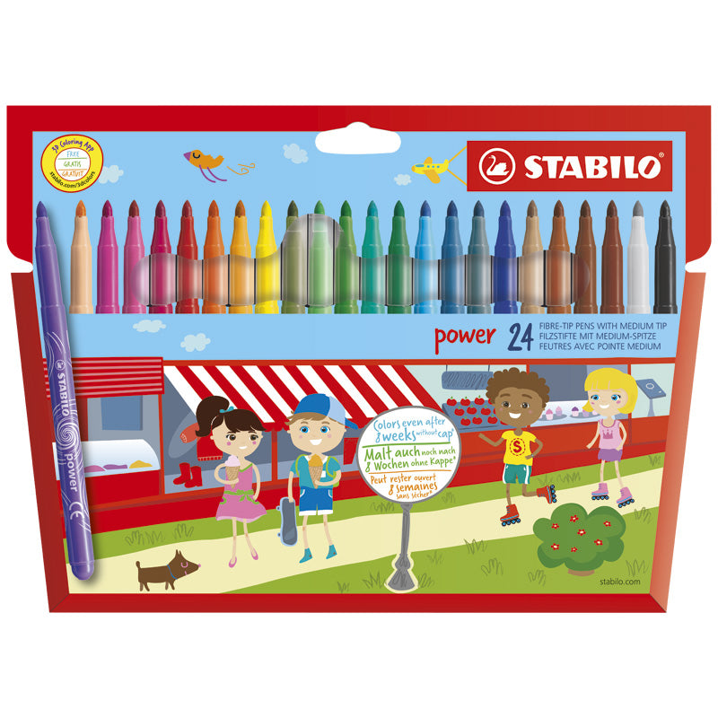 STABILO Power Fiberpenna – 24-pack