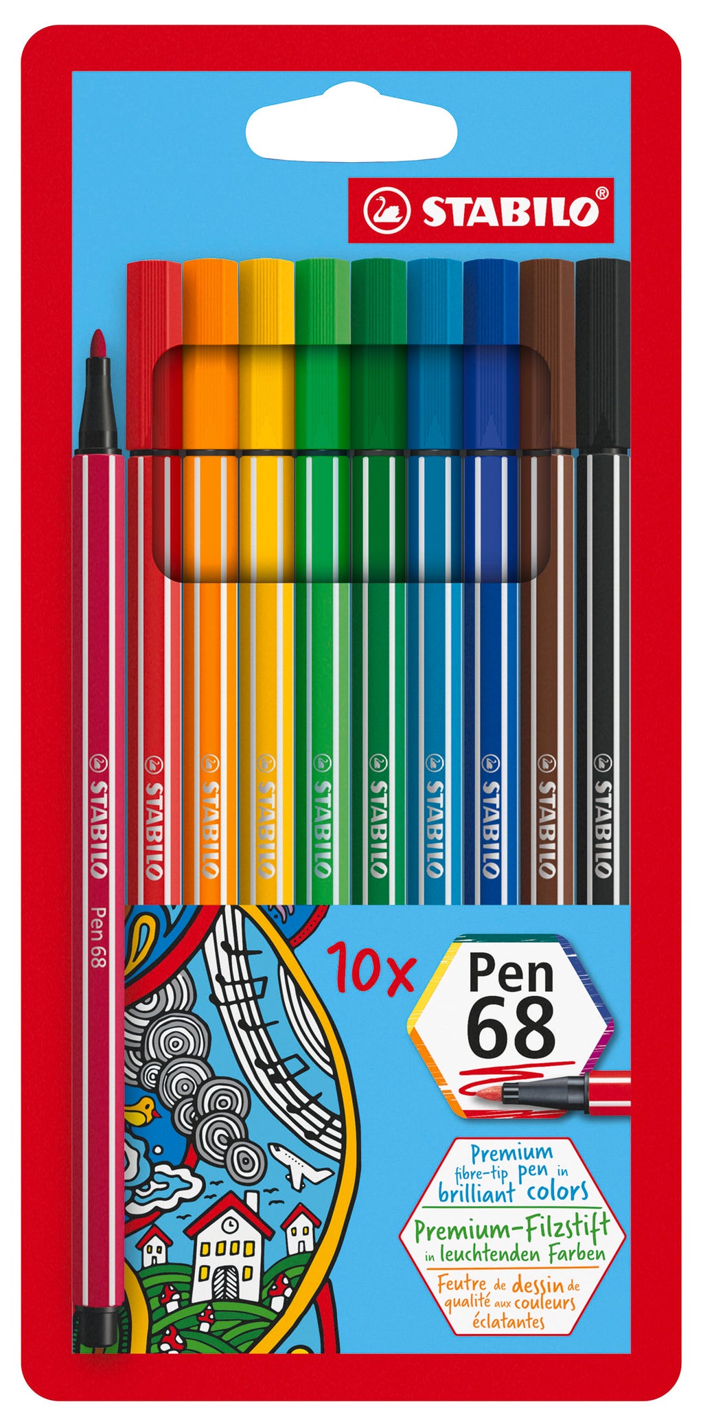 STABILO Pen 68 – 10-pack