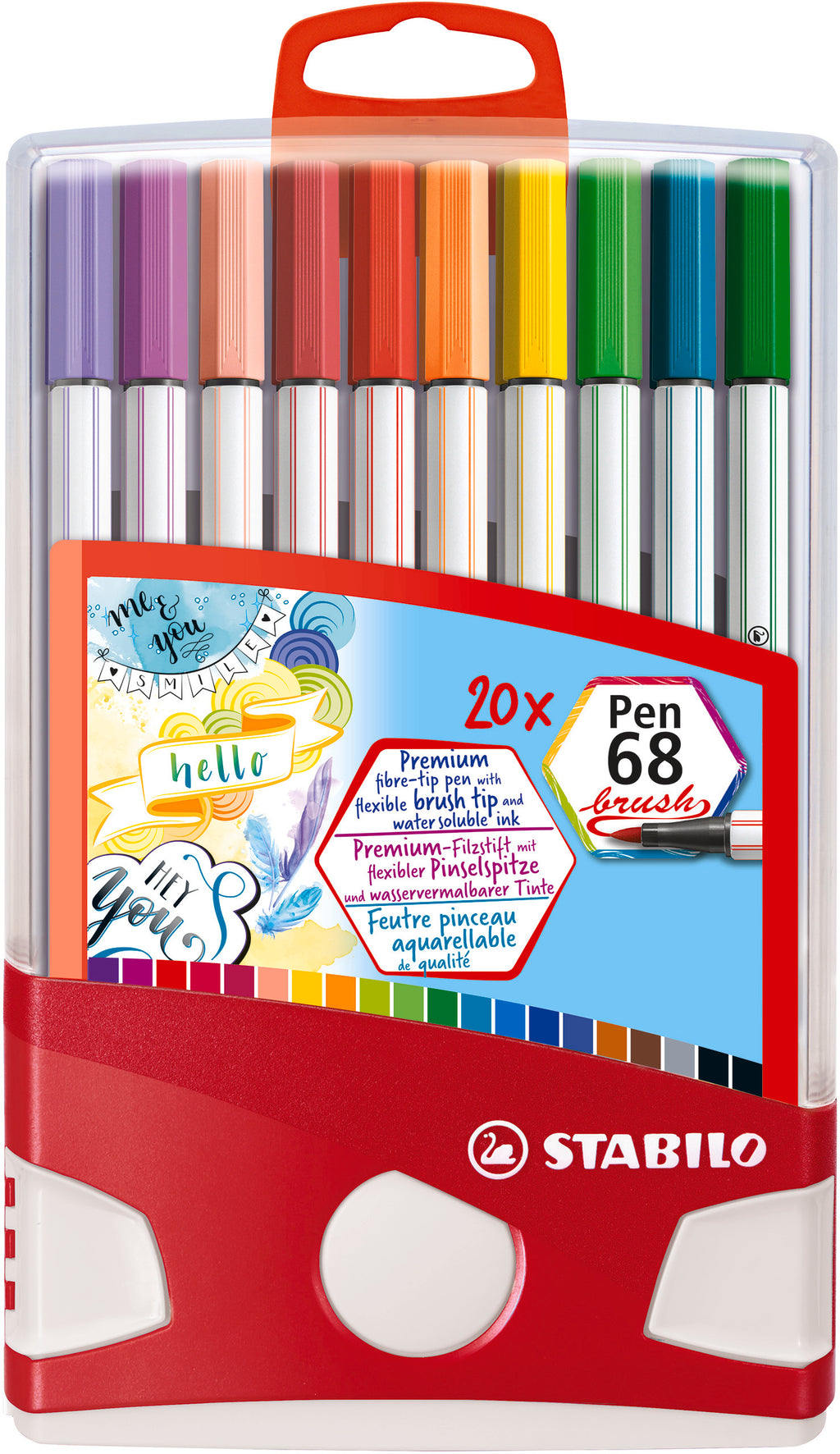 STABILO Pen 68 Brush Color Parade 20-pack