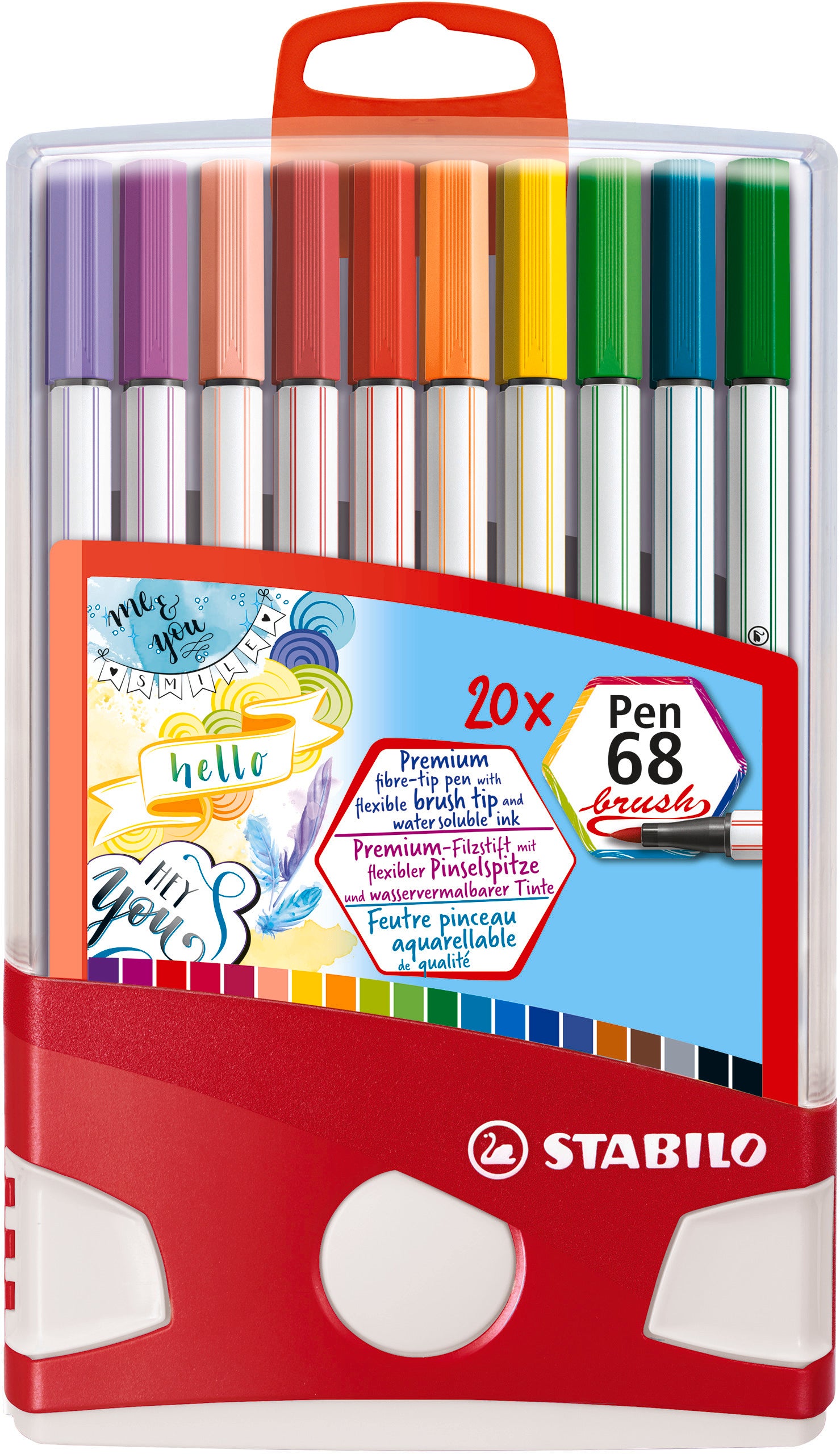 STABILO Pen 68 Brush Color Parade 20-pack