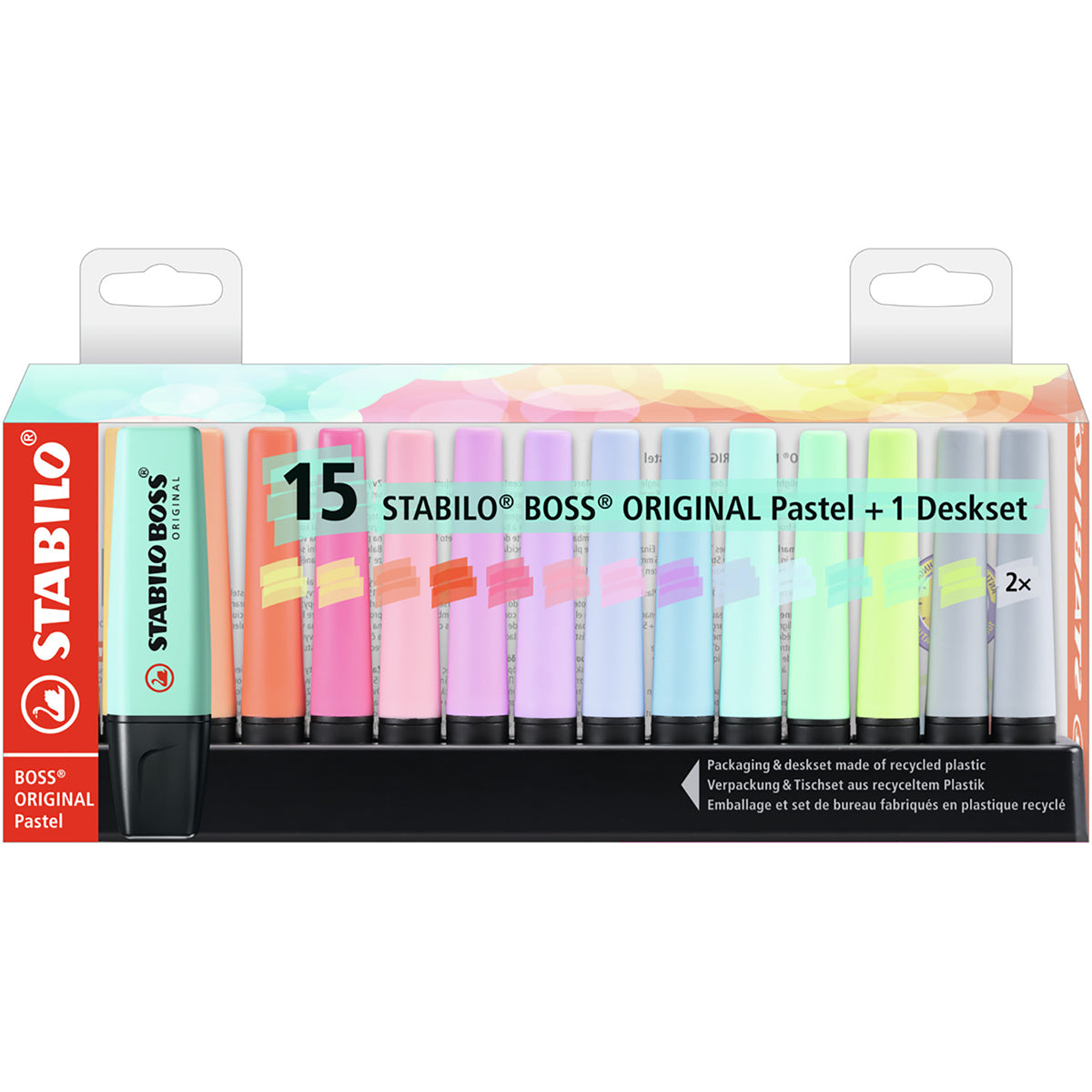 STABILO BOSS ORIGINAL Pastell Skrivbordsset 15-pack
