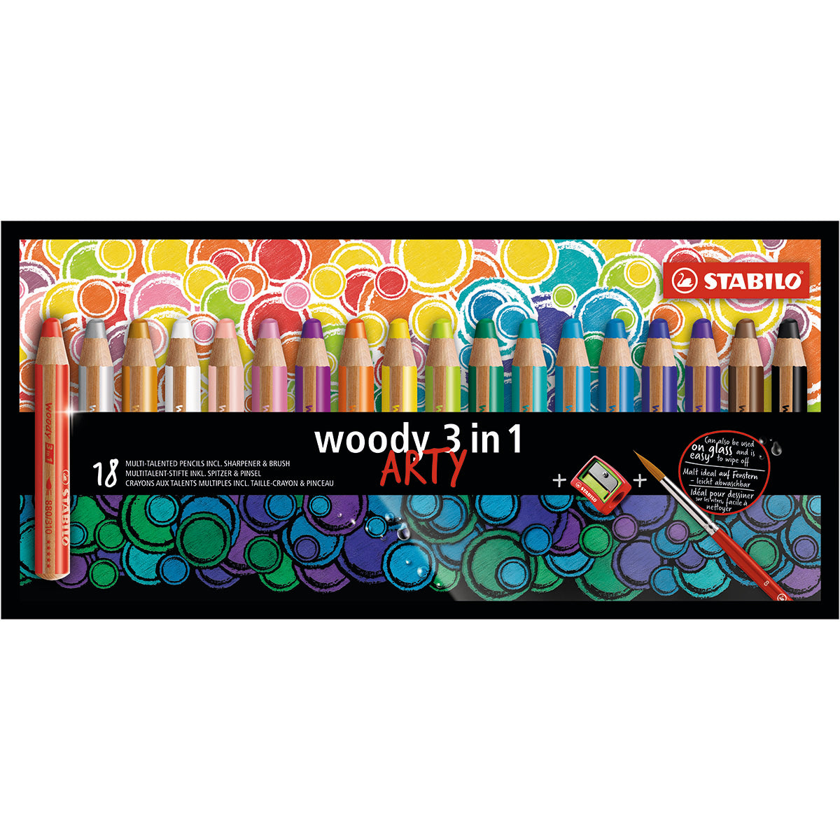 STABILO ARTY Woody Med Pennvässare – 18-pack