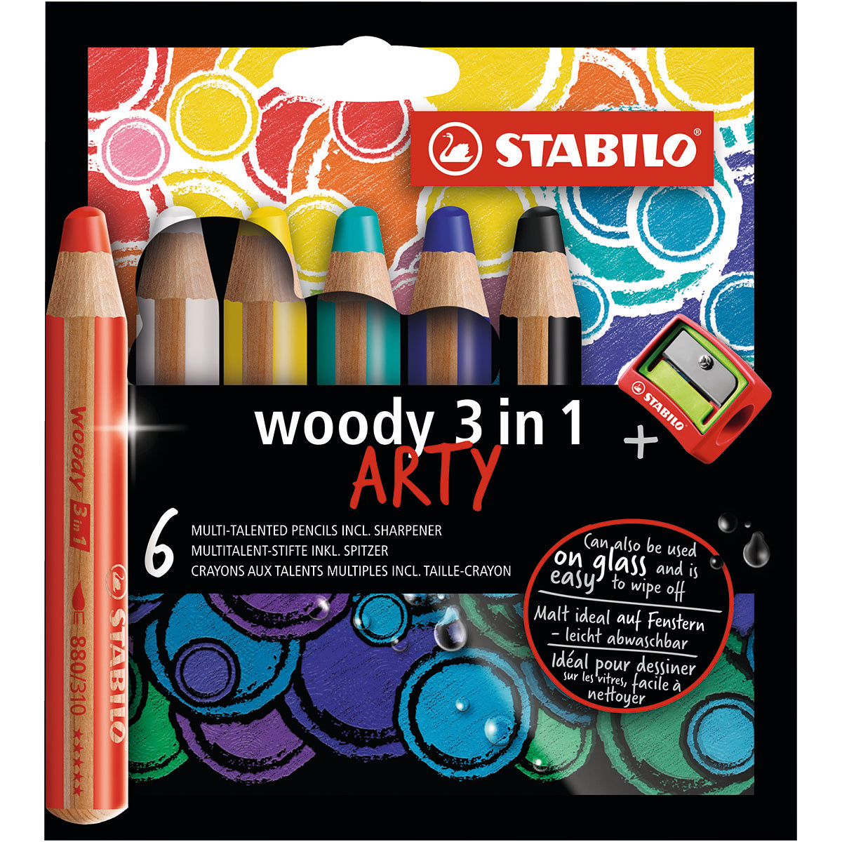 STABILO ARTY Woody Med Pennvässare – 6-pack