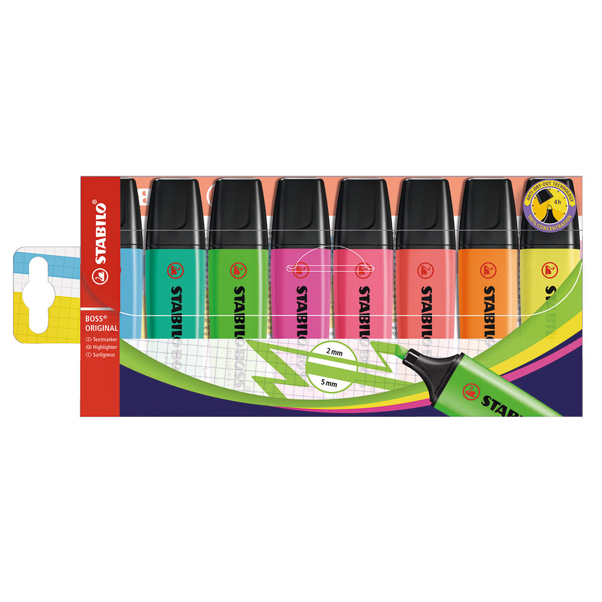 STABILO BOSS ORIGINAL – Blandade färger – 8-pack