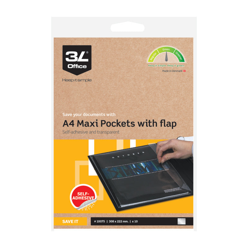 Wera Självhäftande Expanderfickor Med Flik 10-pack – A4