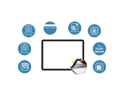 Wera Självhäftande Flyttbar Displayram 2-pack – Svart – A4