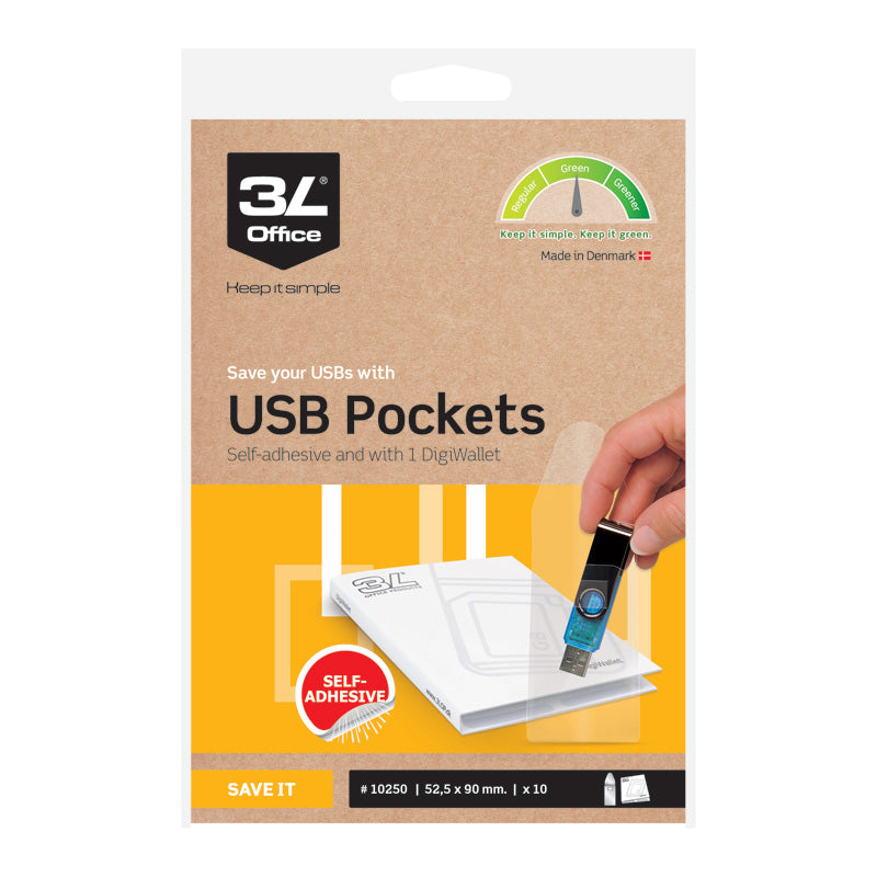 Wera Självhäftande USB-Ficka 90 × 52 mm 10-pack