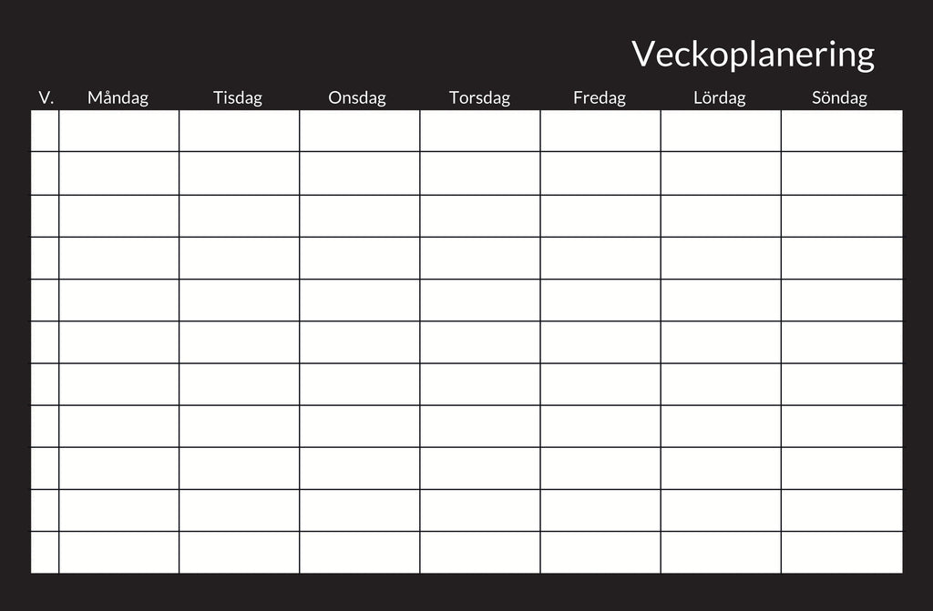 Veckoplaneringstavla 60 × 40 cm