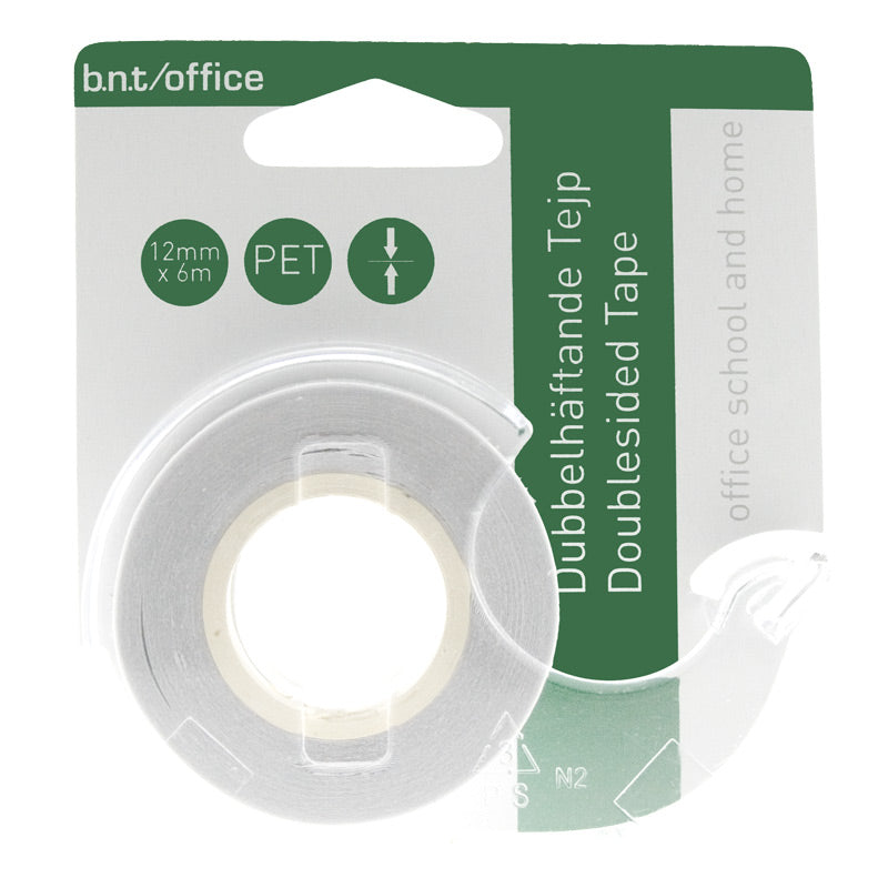 Dubbelhäftande tejp 6m x 12 mm PET