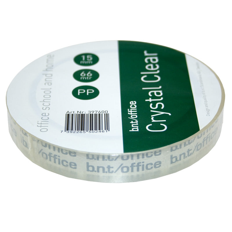 Kristallklar tejp PP – 66m x 15 mm