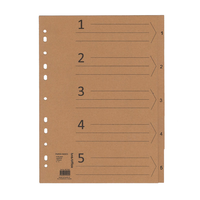 1-5 Register i Kraftpapper