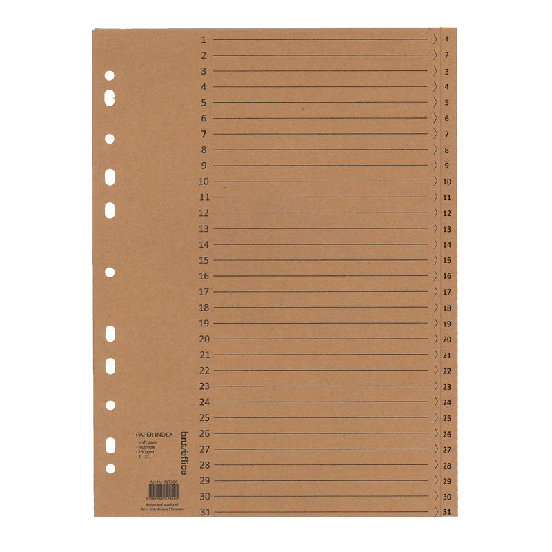 1-31 Register i Kraftpapper