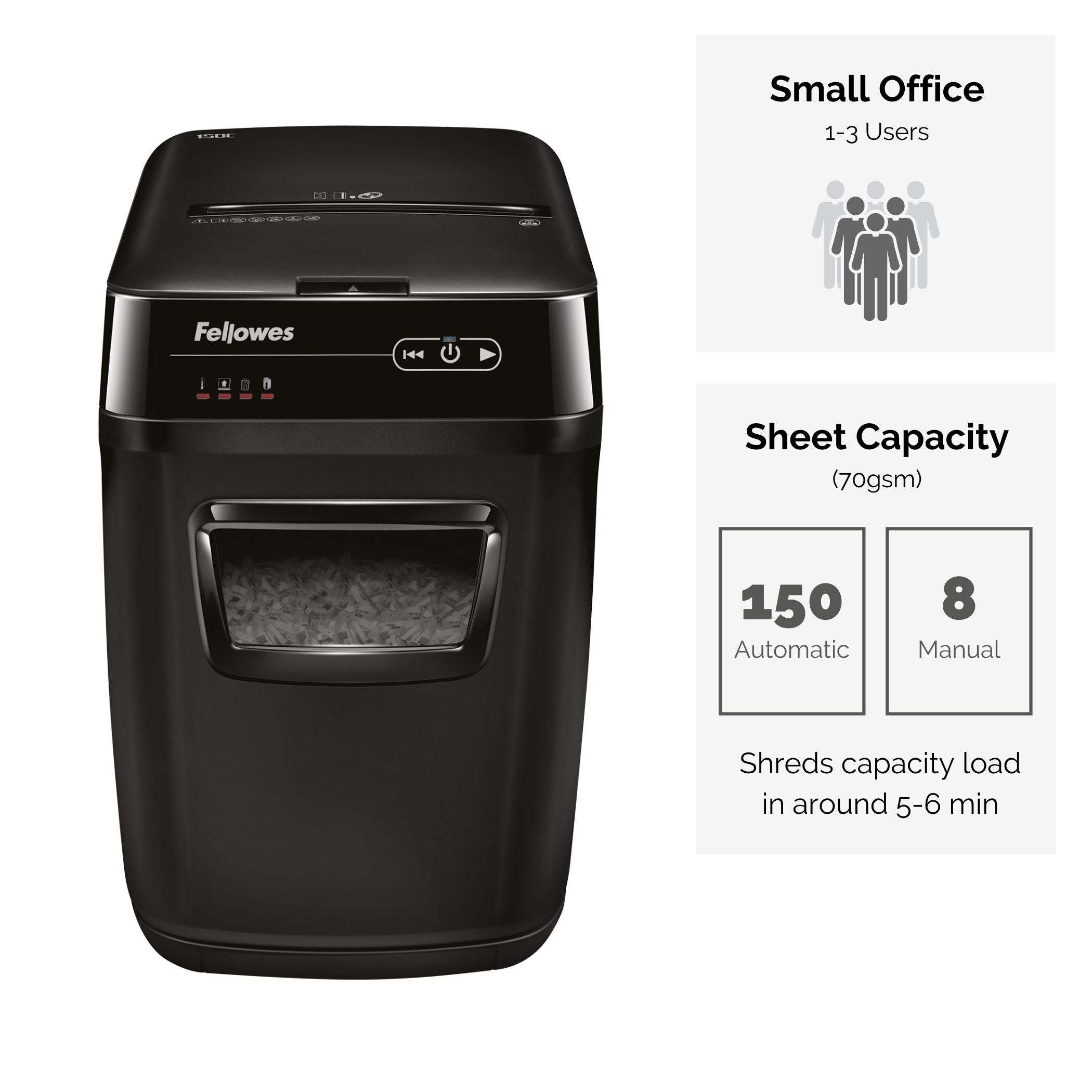 Fellowes Dokumentförstörare Automax 150C Svart