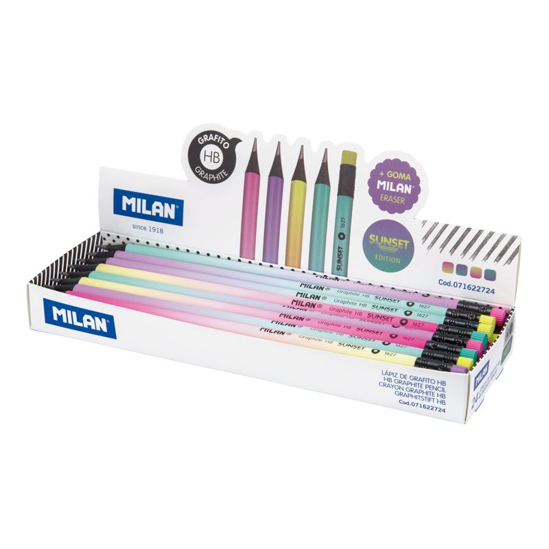 MILAN Sunset Blyertspennor Med Radergummi 24-pack