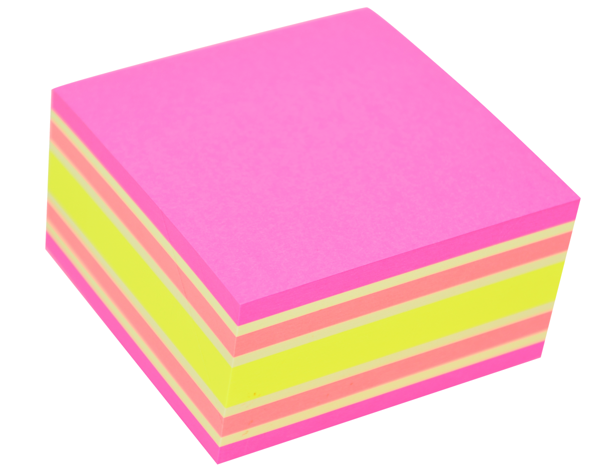 Stick'n Neonkub 76 × 76 400 blad – Rosa