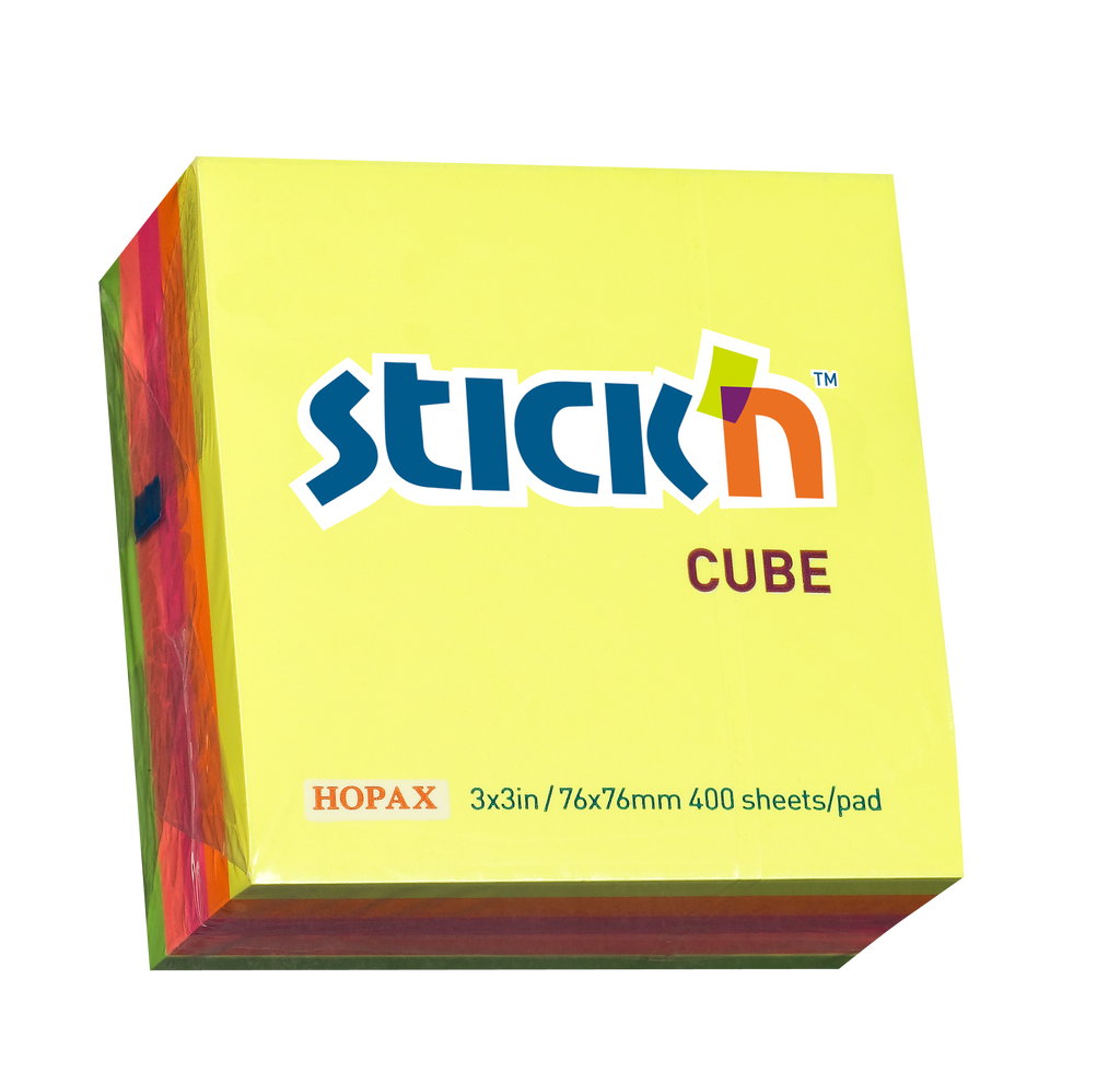 Stick'n Notiskub 76 × 76 320 blad Sorterat Neon