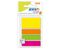 Stick'n Indexflikar PET 3st 45 × 12 1st 45 × 25 45 blad SorteratNeon