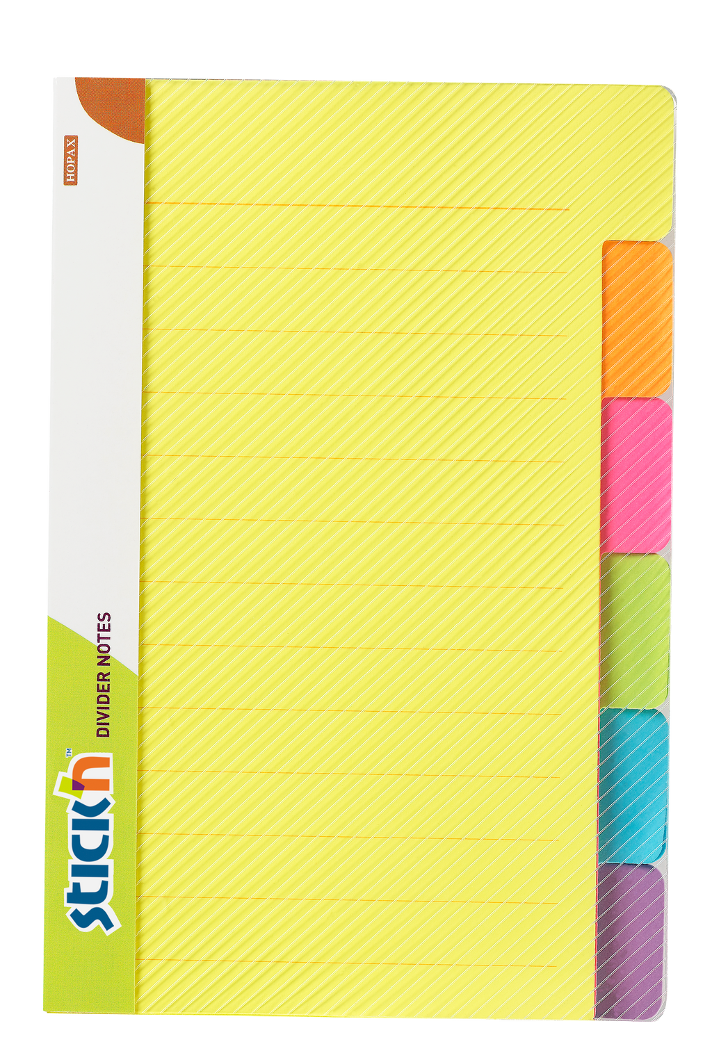 Stick'n Divider Notisblock 6st 148 × 98 10 blad Linjerade Sorterat Neon