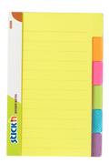 Stick'n Divider Notisblock 6st 148 × 98 10 blad Linjerade Sorterat Neon