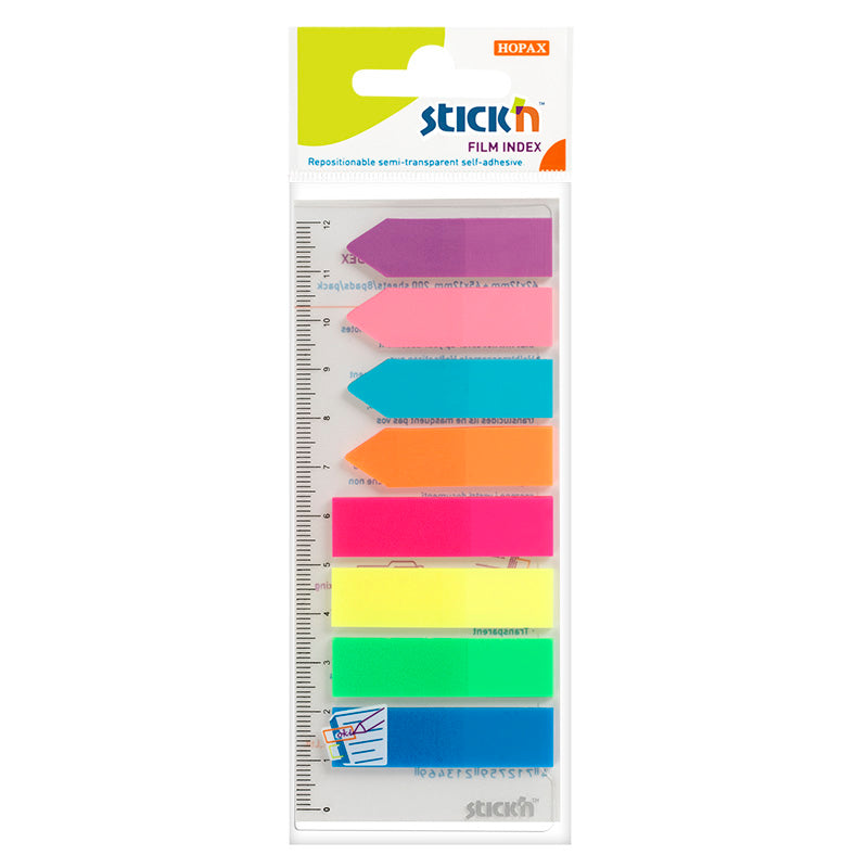 Stick'n Indexflikar PET Sorterat Neon