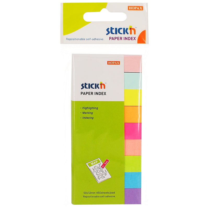 Stick'n Indexflikar Sorterat – 50 × 12 mm – 50 ark
