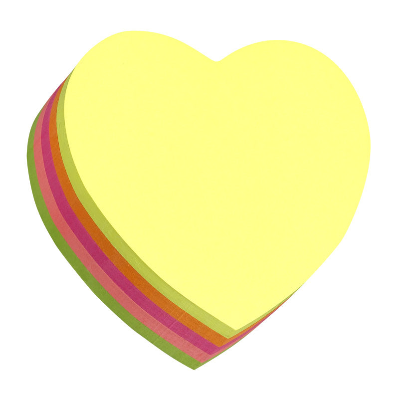 Stick'n Notiskub 64 × 67 250 blad Hjärta Sorterat Neon