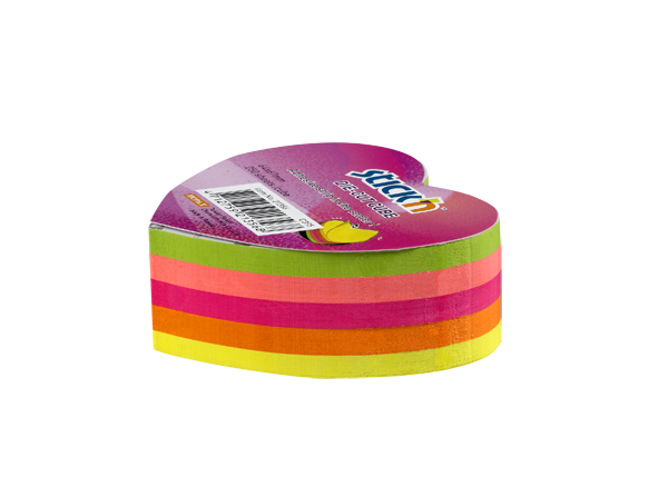 Stick'n Notiskub 64 × 67 250 blad Hjärta Sorterat Neon
