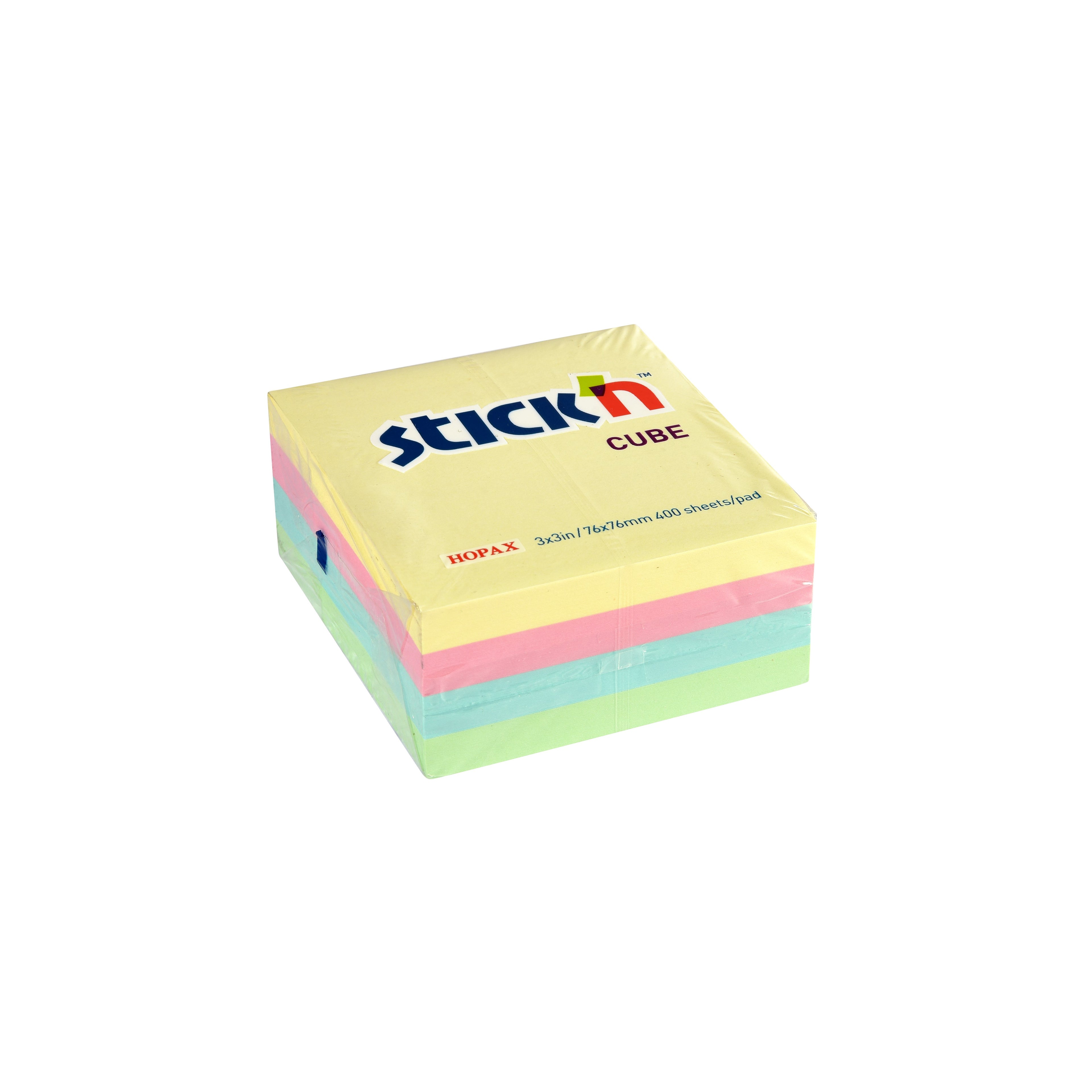 Stick'n Notiskub 76 × 76 400 blad Sorterat Pastell