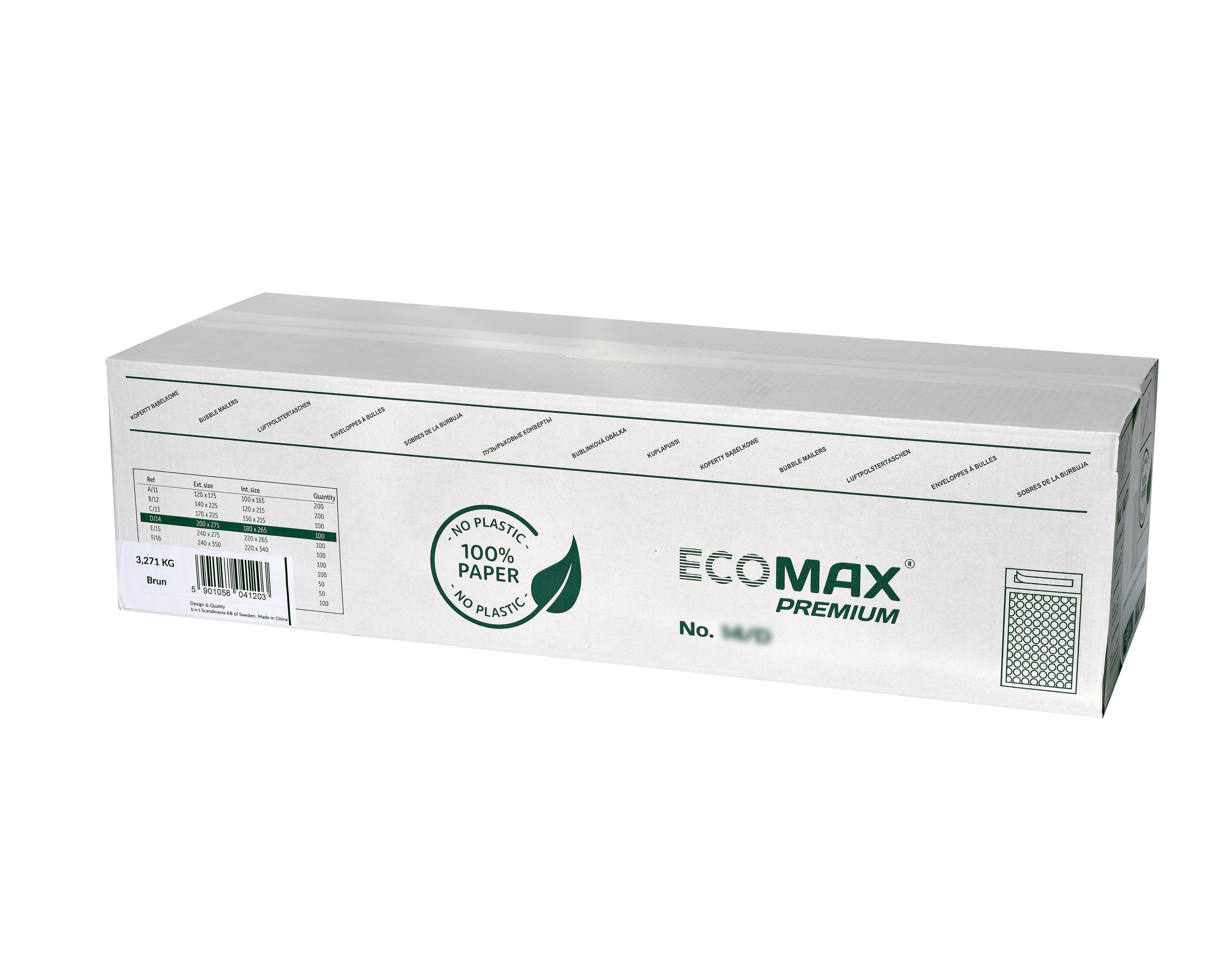 Grippie Vadderat Postkuvert Eco 14/D 180 × 265 100-pack Kraft