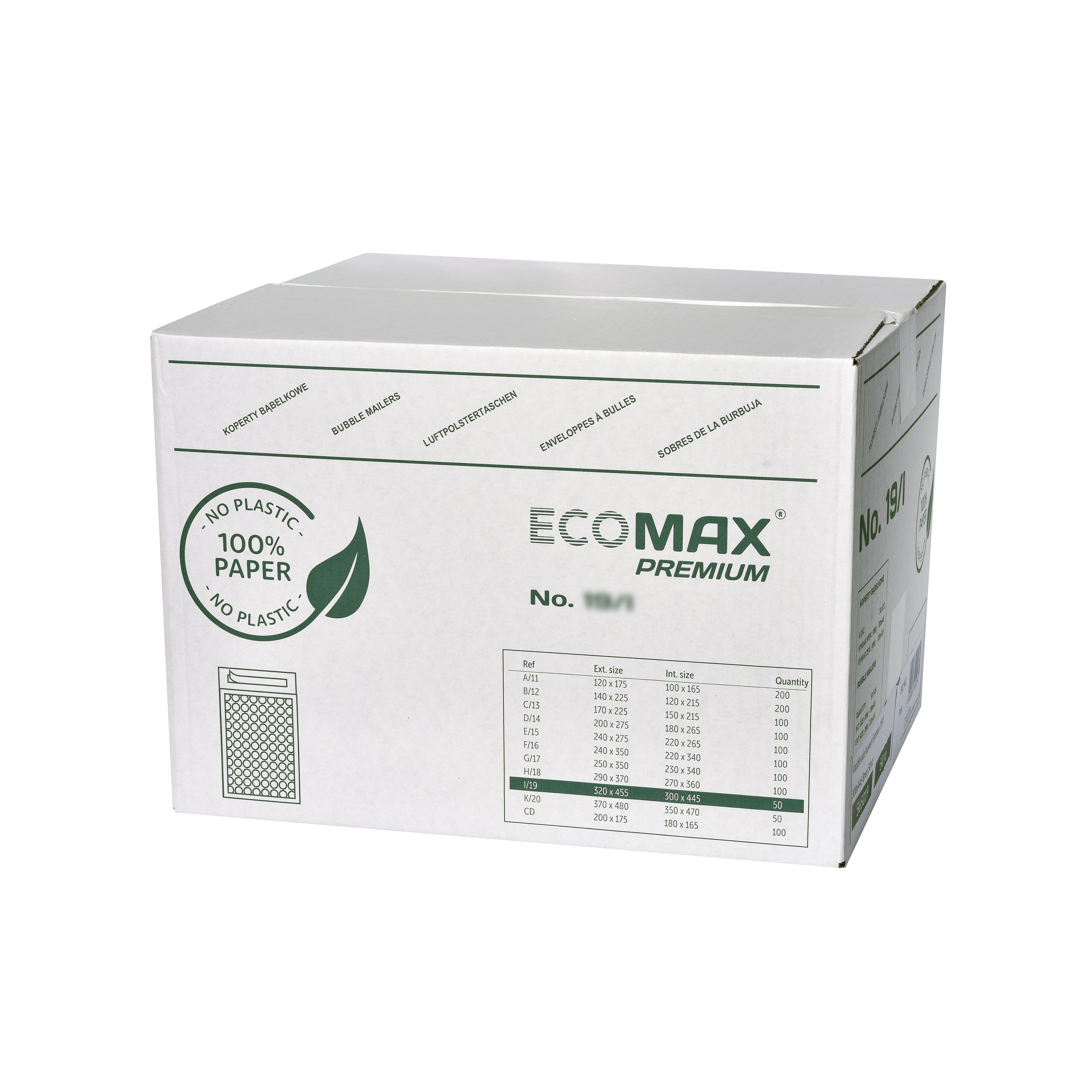 Grippie Vadderat Postkuvert Eco 19/I 300 × 445 50-pack Kraft