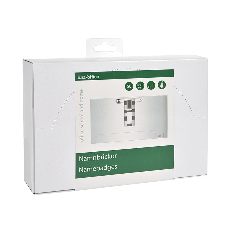 Namnskylt Clip/Nål 50-pack
