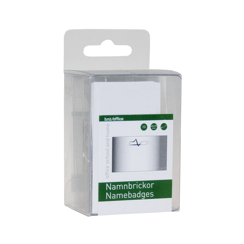 Namnskylt Nål – 40 × 75 mm – 10-pack